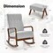 Costway Rocking Chair with Ottoman Upholstered Fabric Glider Rocker Solid Wood Beige/Grey
